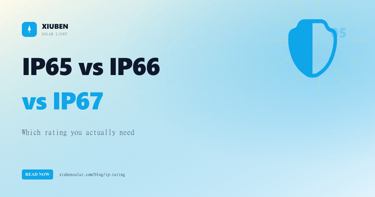 IP65 vs IP66 vs IP67 for Solar Lights: What the Ratings Actually Mean