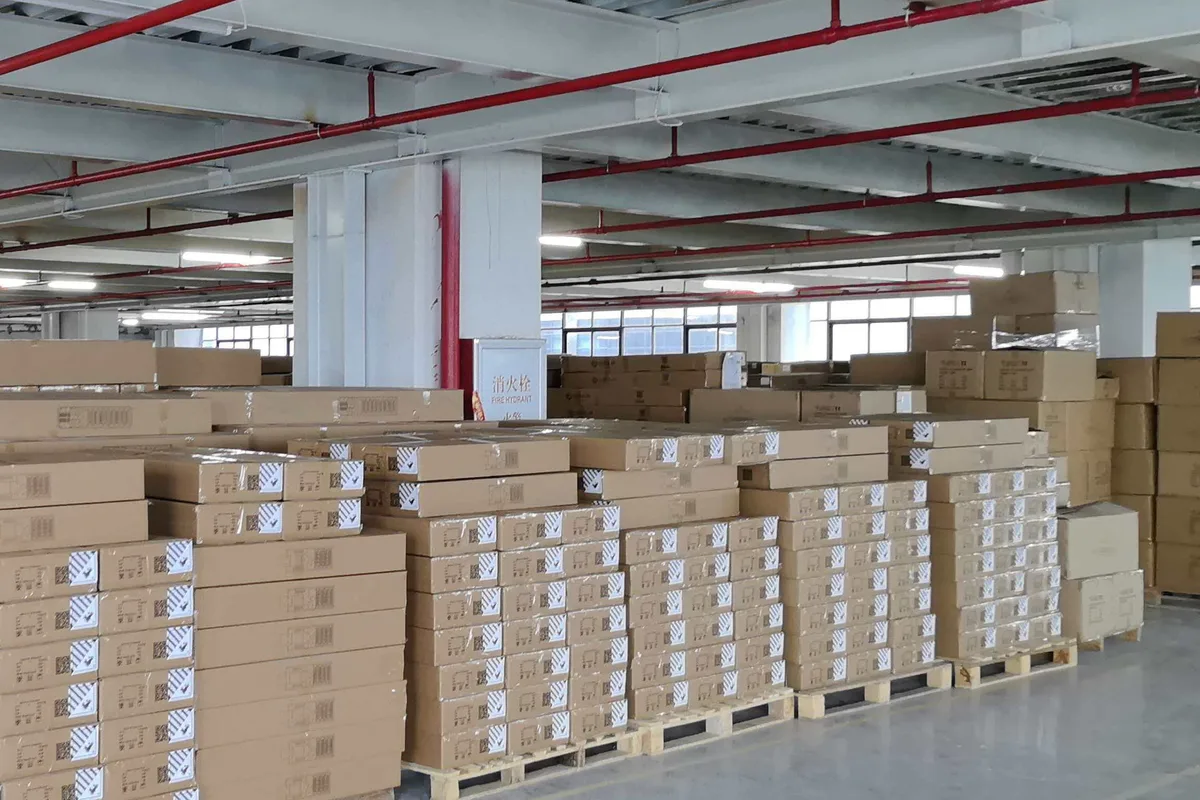 Fixtures being packed into export cartons