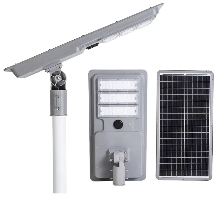 T2 Series Solar Street Light — product detail 9/9 · IP66 smart solar street light, 5-8 m pole, SMD 3535/3030 96-192 LED, 5V/50-80W panel