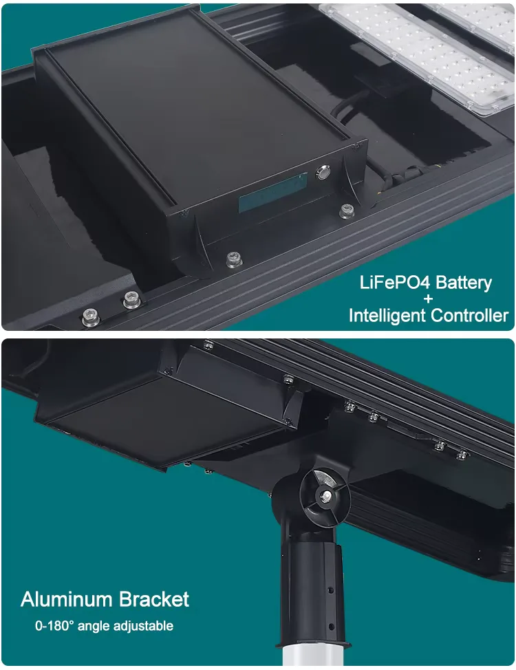 TK408 Series Solar Street Light — product detail 9/10 · IP66 all-in-one solar street light, 8-12 m pole, SMD 3030 60-120 LED, 15V/80-150W panel