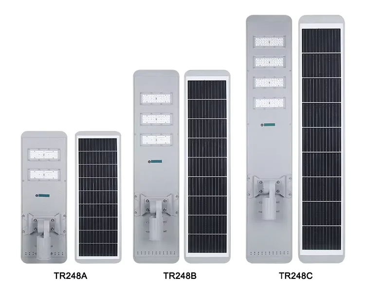 TR248 Series Solar Street Light — product detail 7/8 · IP66 all-in-one solar street light, 4-7 m pole, SMD 3030 72-144 LED, 5V/30-60W panel