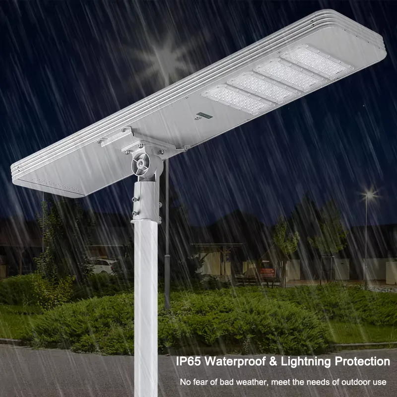 TR300 Series Solar Street Light — product detail 8/8 · IP66 all-in-one solar street light, 5-8 m pole, SMD 3030 96-192 LED, 5V/40-60W panel