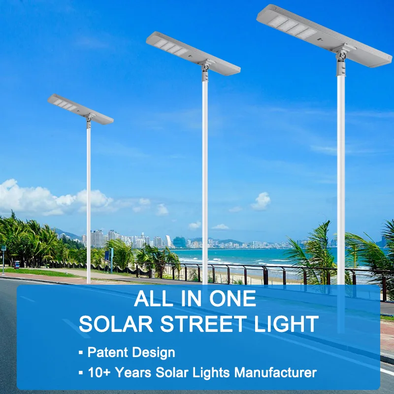 TR300 Series Solar Street Light — gallery 1/10 · IP66 all-in-one solar street light, 5-8 m pole, SMD 3030 96-192 LED, 5V/40-60W panel